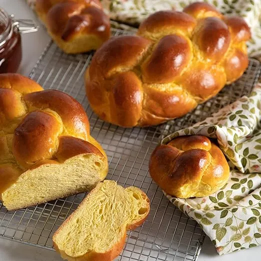 Kosher Braided Challah Rolls | Traditional, Fresh & Delicious | Great for Shabbat or any Holiday | Kosher, Dairy & Nut Free | 2-13 oz Packs with 6 Challah Rolls Included Per Pack | Stern's Bakery