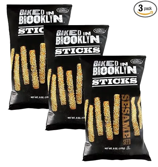Baked in Brooklyn Sticks Certified Kosher - Sesame - Pack of 3-6 ounce