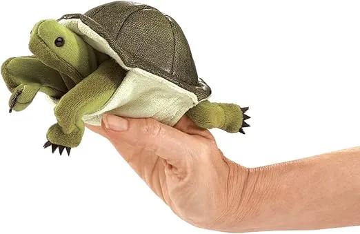 Folkmanis Mini Turtle Finger Puppet, Green, 1 EA