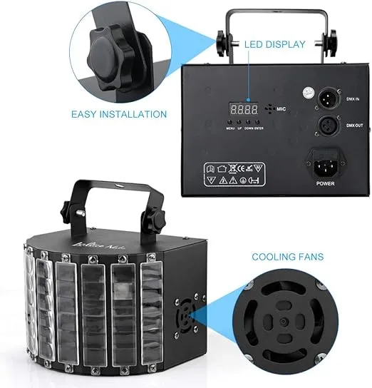 DJ Party Stage Light - 30W Colorful DJ Lighting Beam Effect by Sound Activated DMX Remote Control for Church Wedding Birthday Music Dance Show Stage Lighting Xmas Decoration