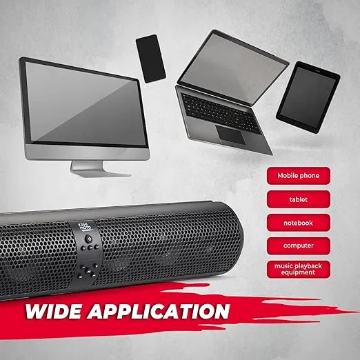 KEMIMOTO UTV Soundbar SxS Speakers X3 Audio Sound bar System with 2X Tweeters and 4X Subwoofers Waterproof Bluetooth Compatible AUX Input USB Port 500W 28" Outdoor Marine Soundbars