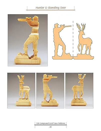 128 Compound Scroll Saw Patterns: Original "2-in-1" Designs for 3D Animals and People (Fox Chapel Publishing) Create 2 Different Images in 1 Piece: Front & Back Show 1 Image; Left & Right Show Another