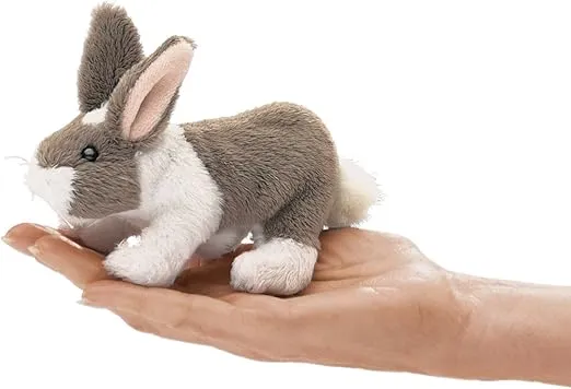 Folkmanis Mini Bunny Rabbit Finger Puppet, Multicolor, 1 EA