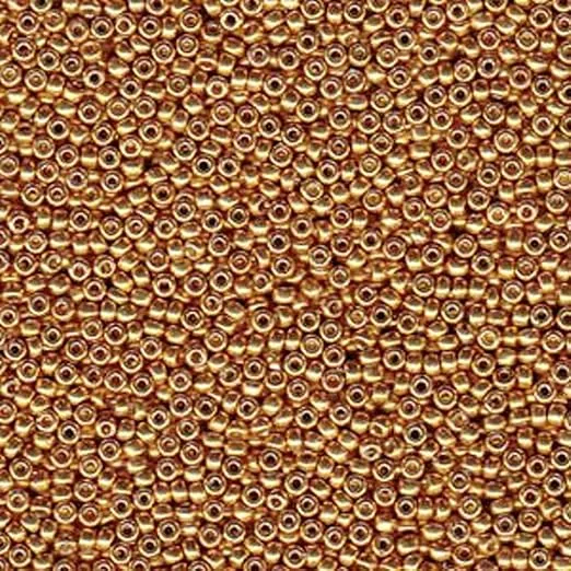 Duracoat Galvanized Yellow Gold Miyuki Japanese round rocailles glass seed beads 11/0 Approximately 24 gram 5 inch tube
