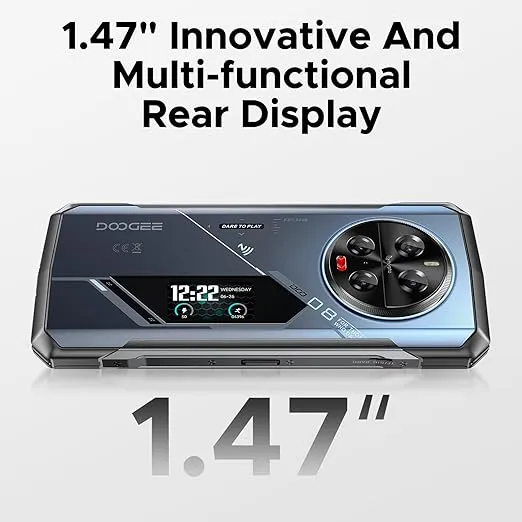 DOOGEE V40 Pro Rugged Phone 5G - 36GB RAM+512GB ROM Android 14 Rugged Smartphone, 6.78" FHD+120Hz Screen, 4nm D7300 CPU, Waterproof Phone with 1.47" Rear Screen, 200MP AI Camera, 8680mAh+33W, Blue