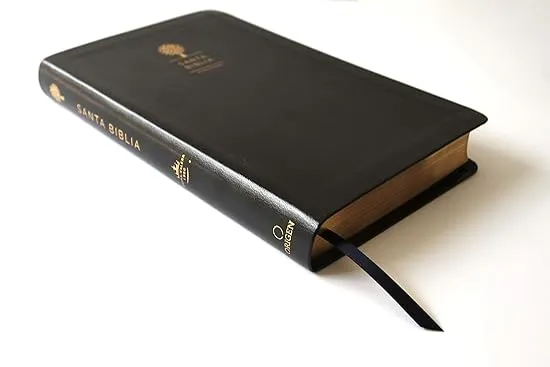 Biblia Reina Valera 1960 letra grande. Símil piel negro, índice, tamaño manual / Spanish Bible RVR 1960. Handy Size, Thumb Index, Large Print, Black Leat