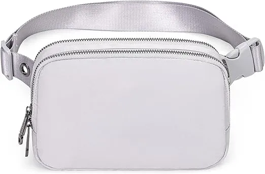 AROME Mini Belt Bag for Women, Fashion Waist Packs Fanny Pack Crossbody Bags with Strap Extender for Women Men, Waterproof Waist Bag Hip Bum Bag for Casual Travel Running Hiking Outdoor Sports Grey