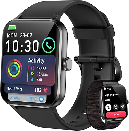 Fitness Tracker 2024 (Answer/Make Call),Smart Watch with 24/7 Heart Rate Blood Oxygen Monitor,Sleep Tracker,100+ Sports Modes,Pedometer,IP68 Waterproof Activity Trackers for Android&iPhone Women Men