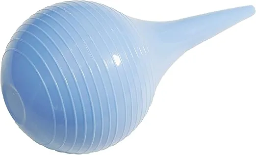 (90ml)Rubber Suction Ear Syringe, Hand Bulb Syringe Ear Washing Squeeze Bulb- Blue Smooth