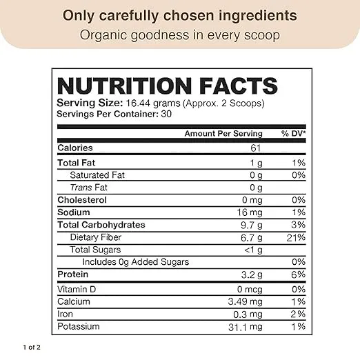 Detox Organics Chocolate Superfood Powder, Detox Cleanse for your Body, Bloating Relief, Immune Support Supplement Smoothie Detox Mix, Greens Blend Superfood, Low Carb, Vegan, Soy Free, Dairy Free