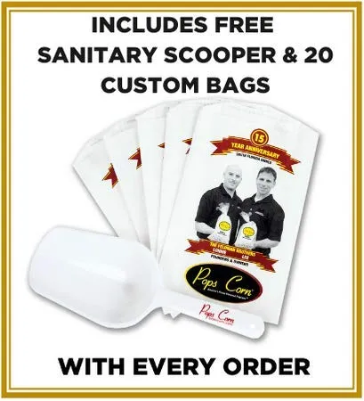 Gourmet Kettle Corn Popcorn-Bulk-Wholesale-5 Gallons-90 cups-60 oz -FREE SANITARY SCOOPER & 20 gift bags included!