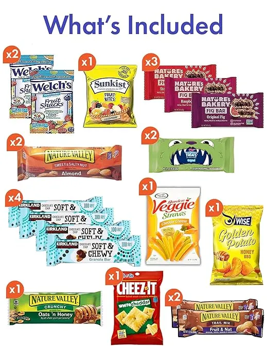 Healthy Snacks Care Package (30 Count) Gift Box for Friends Family Military College Students Girls Boys Guys Men Women Boyfriend Girlfriend