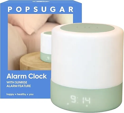 POPSUGAR Sunrise Alarm Clock, Wake Up to Natural Light with Sunlight Lamp, Sound Machine with Daylight and Sunset Simulation, Gentle Wake Up