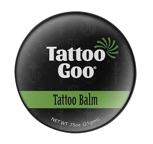 Tattoo Goo Original Aftercare Balm, Natural Tattoo Balm with Beeswax and Cocoa Butter, Soothing Ointment and Brightening Care, .75 oz; Packaging May Vary