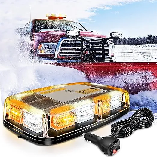 Nilight 12 Inch Roof Top Strobe Lights 48LED Hazard Light Emergency Safety Warning LED Flashing Light Bar Magnetic Mount 12V 24V Cars Trucks Tractors Snow Plows Construction Vehicles