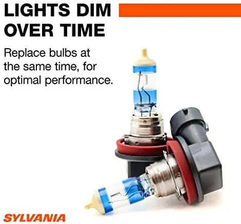 SYLVANIA - H11 SilverStar Ultra plus Free Installation Gloves - High Performance Halogen Headlight Bulb, High Beam, Low Beam, Fog Replacement Bulb, Brightest Downroad Whiter Light (Contains 2 Bulbs)