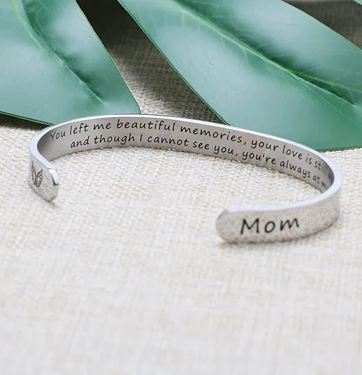 JoycuFF Women Bangle Bracelet Cuffs Open White Inspirational Girls Jewelry Engraved Encourage Mantra