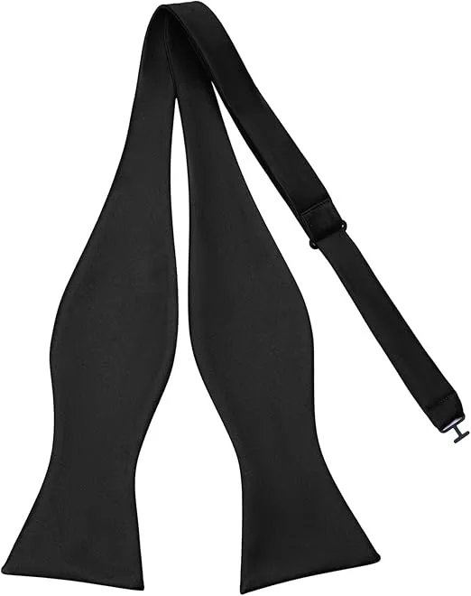 PenSee Mens Solid Bowtie Woven Self Tie Bow Ties Tuxedo & Wedding Bowties
