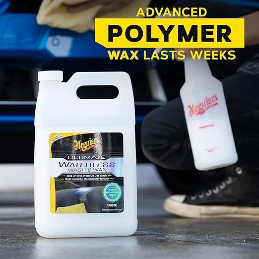 Meguiar's Ultimate Waterless Wash & Wax - Waterless Car Wash & Wax Without Swirling or Scratching - Easy Car Maintenance, No Water Required - 1 Gallon (128 Oz)