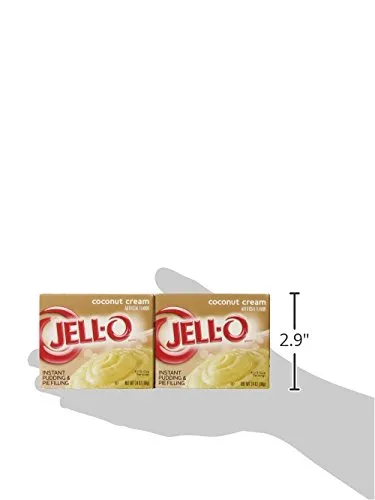 Jell-O Instant Coconut Cream Pudding & Pie Filling (3.4 oz Boxes, Pack of 6)