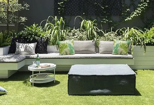 Outdoor Waterproof Decorative Throw Pillows with Inserts for Patio Furniture, 18x18 Inch Fade Resistant Patio Garden Cushions for Couch Bed Sofa, Leaves Green