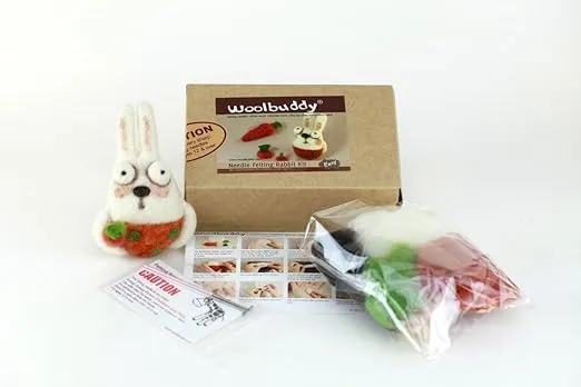 Woolbuddy Needle Felting Kit - Felting Kits for Beginners Adults - Adorable Designs with Clear Instructions - Felting Kit with Wool Roving, Felting Needles and Clear Instructions for Easy Crafting