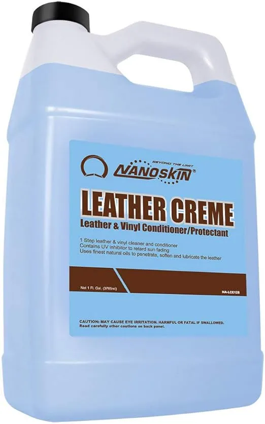 Nanoskin LEATHER CREME Leather Conditioner 1 Gallon – Protect & Restore Leather Apparel, Furniture, Auto Interiors, Shoes, Bags and Accessories | For Natural, Synthetic, Pleather, Faux Leather & More