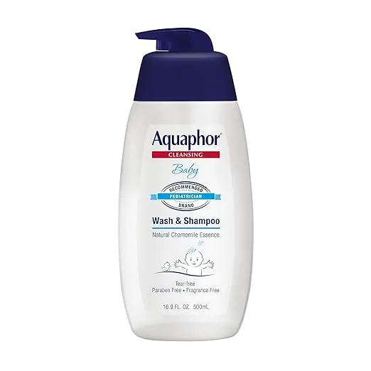 Aquaphor Baby Wash & Shampoo Fragrance Free - 16.9 oz, Pack of 5