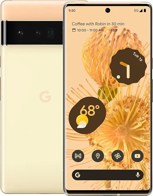 Google Pixel 6 Pro 5G, US Version, 128GB, Sorta Sunny - Unlocked (Renewed)