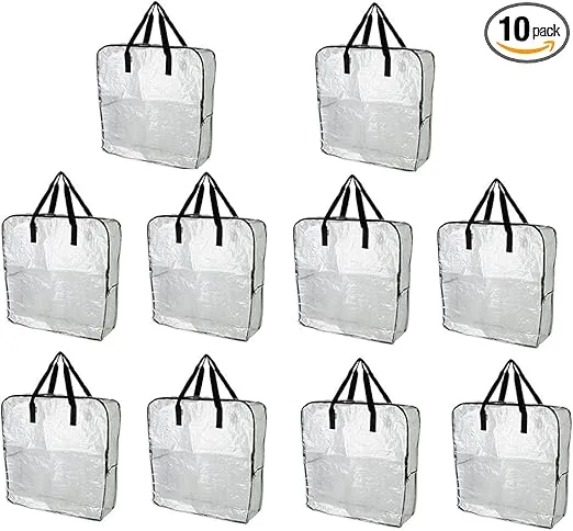 IKEA DIMPA Extra Large Storage Bag, Clear Heavy Duty Bags, Moth Moisture Protection Storage Bags (Pack of 10)