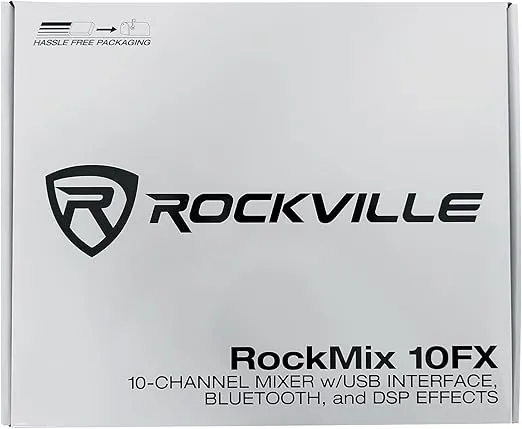 Rockville ROCKMIX 10FX 10 Chan Mixer USB Computer Recording Interface+Effects