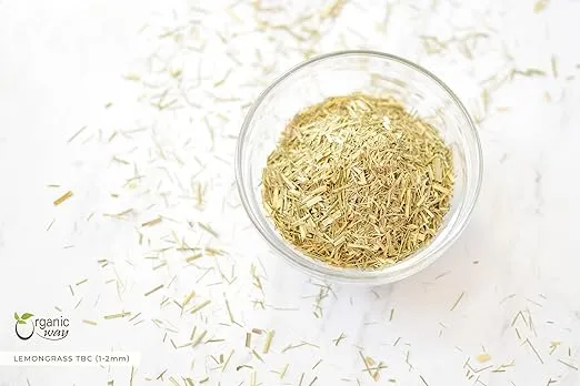 Organic Way Dried Lemongrass Fine Cut & Sifted | Herbal Tea (Cymbopogon citratus) - Organic & Kosher Certified | Raw, Vegan, Non GMO & Gluten Free | USDA Certified | Origin - India (1LBS / 16Oz)