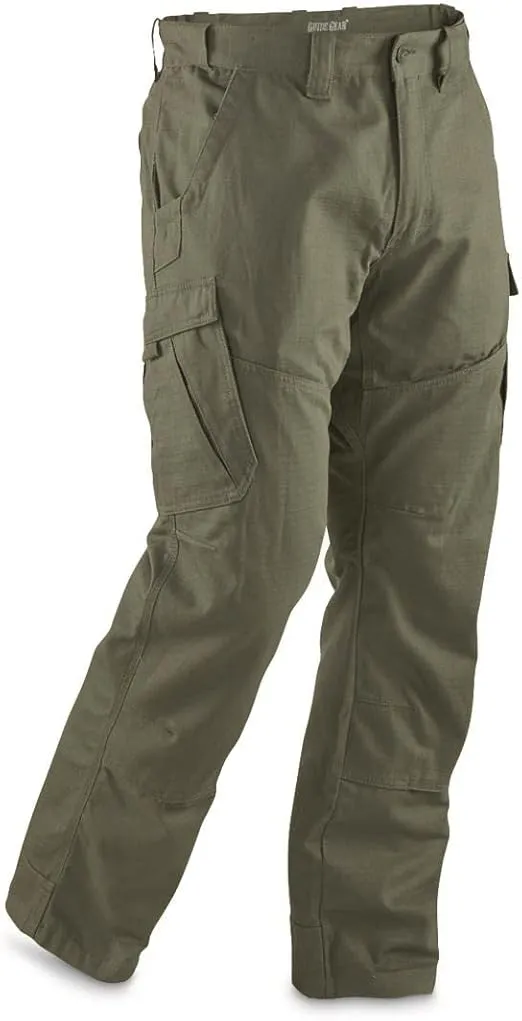 Guide Gear Ripstop Work Cargo Pants for Men in Cotton, Big and Tall Cargo Pants for Construction, Utility, and Safety