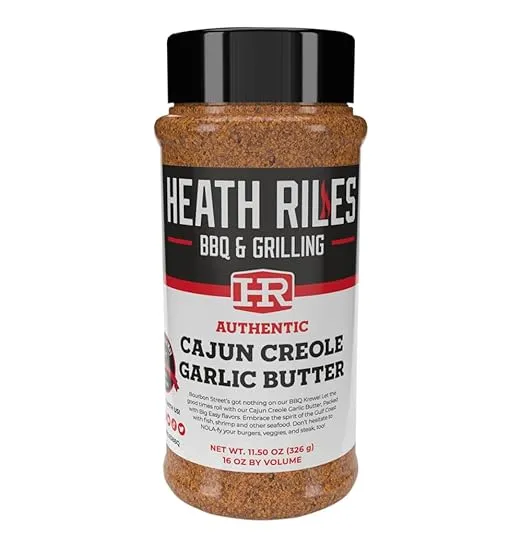 Heath Riles BBQ Rub, Cajun Creole Garlic Butter Rub Seasoning, Champion Pitmaster Recipe, Shaker Spice Mix, 11.50 oz.