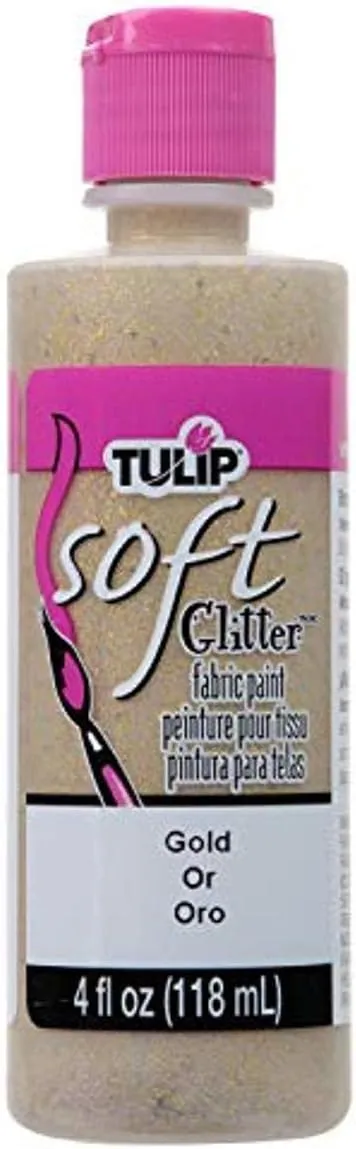 TULIP 20413 Soft Fabric Paint 4oz Glitter Gold, 0.5 Inches