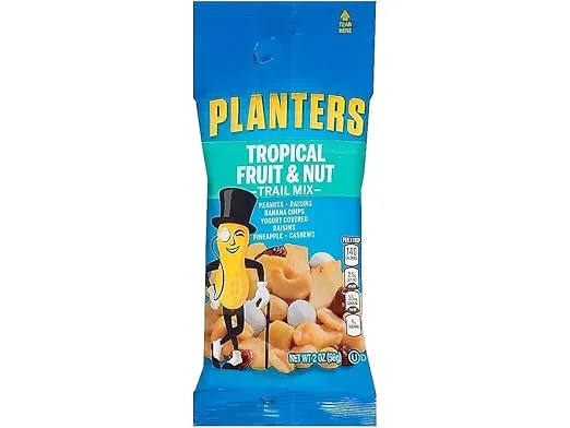 Planters 00026 Trail Mix, Tropical Fruit & Nut, 2oz Bag, 72/Carton (PTN00026)