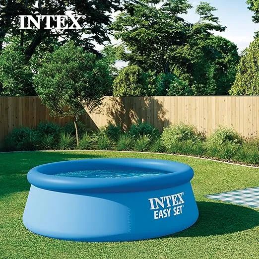 Intex 28110EH Easy Set Inflatable Swimming Pool: 8ft x 30in – Puncture-Resistant Material – Quick Inflation – 639 Gallon Capacity – 23in Water Depth