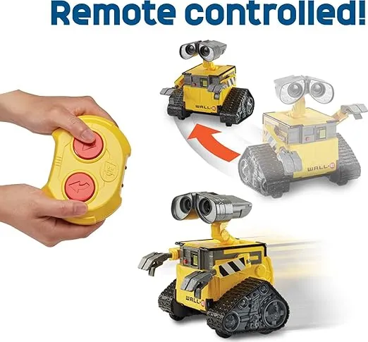 Mattel Disney and Pixar WALL-E RC Robot Toy with 20+ Lights & Sounds, Hello WALL-E Action Figure & Remote Control (Amazon Exclusive)