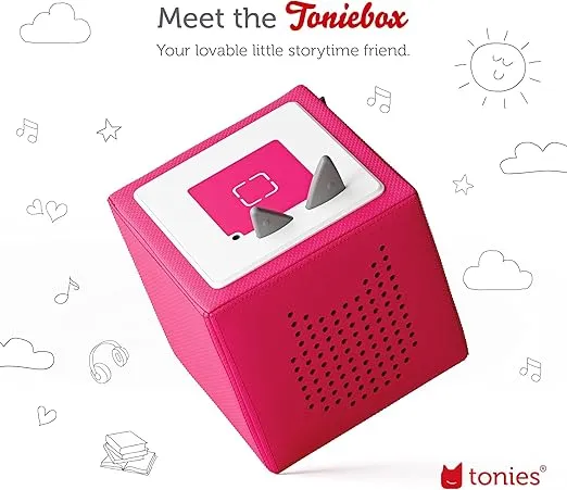 Toniebox Audio Player Starter Set with Playtime Puppy - Listen, Learn, and Play with One Huggable Little Box - Pink