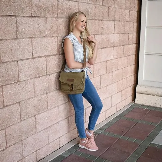 Gootium Canvas Messenger Bag - Vintage Crossbody Shoulder Bag Military Satchel