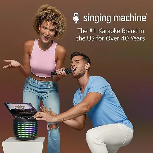 Singing Machine Karaoke system for Adults & Kids with Wireless Microphone, SingCast One - Karaoke Speaker with Video Casting Technology, Karaoke System with Bluetooth & Echo Effects