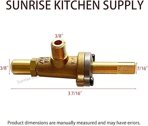 SUNRISE Heavy Duty Natural Gas Range Stove Top Burner Valve (1 pack). Made in Taiwan.
