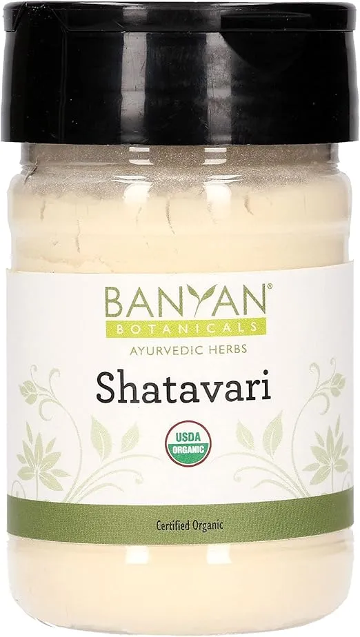 Banyan Botanicals Organic Shatavari Powder – Asparagus racemosus – Ayurvedic Herb for Vata & Pitta, Balanced Female Hormones, Energy & More* – Spice Jar – Non-GMO Sustainably Sourced Vegan FFL