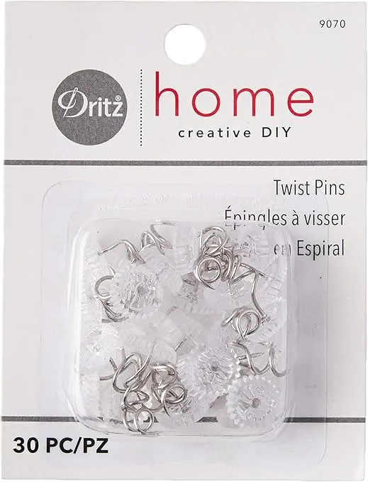 Dritz Home 9070 Twist Pins with Clear Heads (30-Piece)