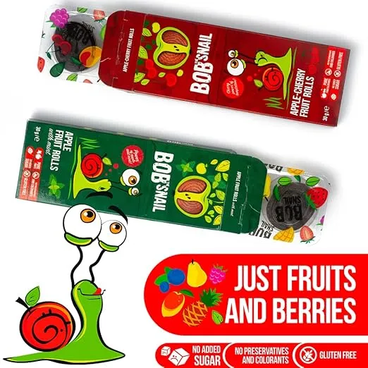 Snacks Variety Pack for Kids and Adults - Fruits Mix - Snack Box of 60 Fruit Roll Ups Individual Packs - Natural Fruit Leather of Apple Cherry Plum Pumpkin Mint - Vegan Low Carb Gluten
