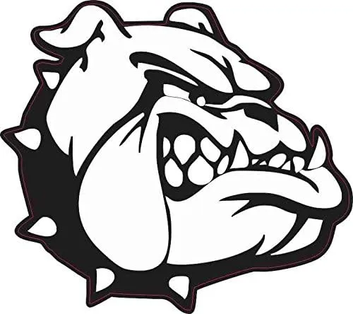 StickerTalk Bulldog Mascot Vinyl Sticker, 5 inches by 4.5 inches