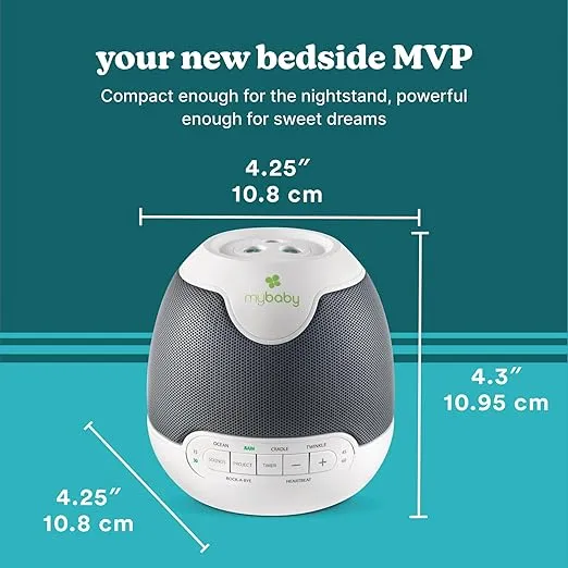 MyBaby Lullaby Sound Machine & Projector – Baby Sleep Machine Plays 6 Sounds & Lullabies, Projects Soothing Images - Auto-Off Timer, Adjustable Volume, Great for Baby Registry and Baby Shower Gifts