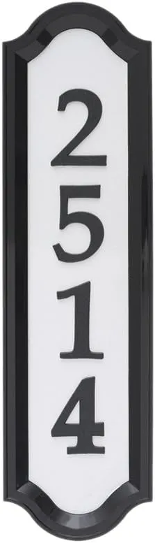 Whitehall Products Nite Bright Address Sign, 16" x 4.5", Black Numbers White Reflective Background