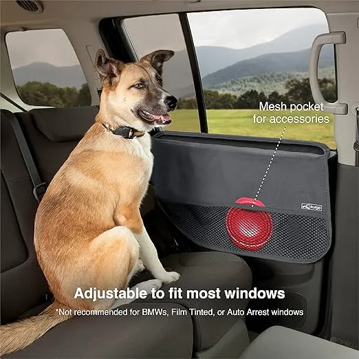 Kurgo Rover Car Door Guard for Dogs, Pet Protector for Car Doors, Waterproof, Adjustable, Quick Installation, Storage Pockets, Fits Sedans and SUVs, Charocoal Grey