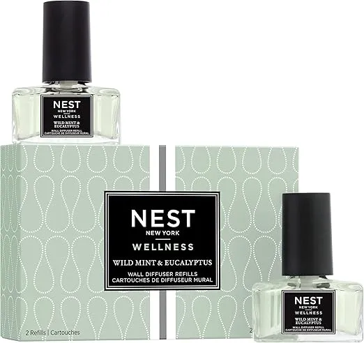 NEST Fragrances Wild Mint & Eucalyptus Wall Diffuser Refill, Set of 2